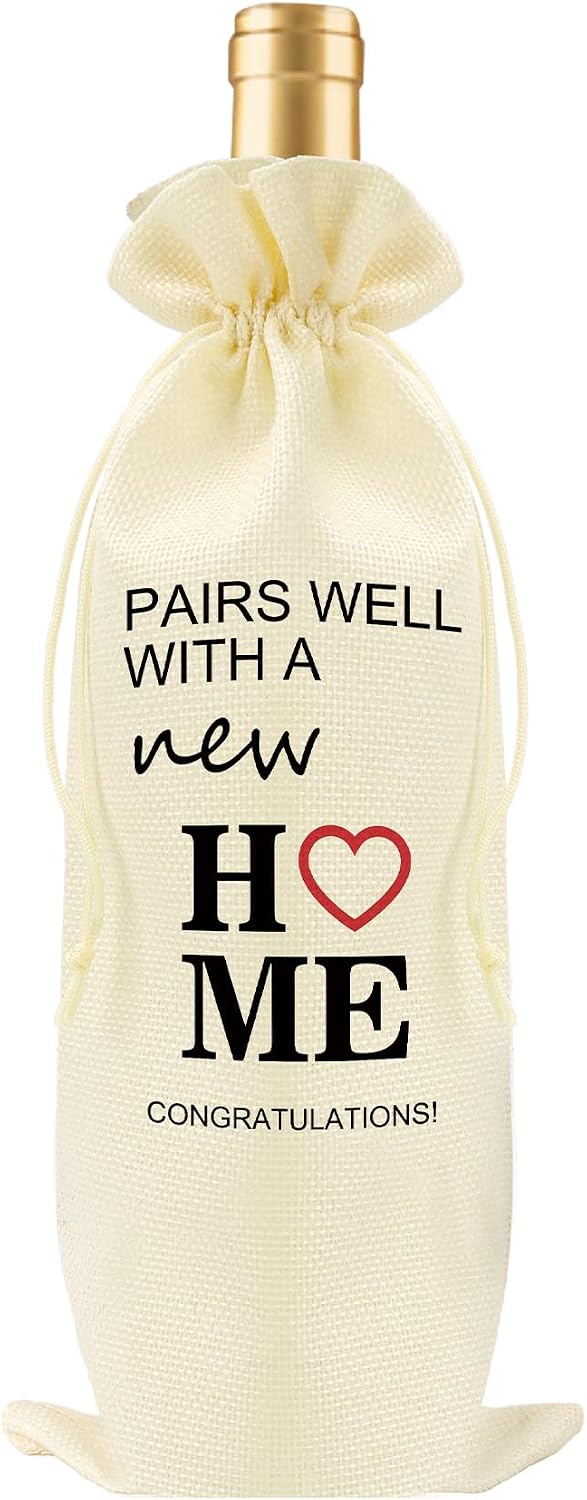 iMEYDNGF Best Housewarming Gifts New Home Gift Ideas for New Homeowners Wine Bag Champagne Bottle Covers House Warming Party Decorations Cool Welcome Closing Gifts for Home Buyers Women Men Couple