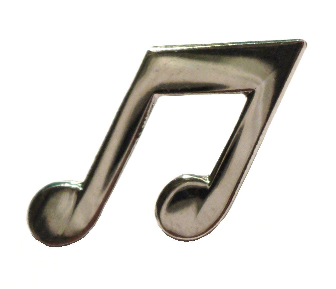Metal Enamel Pin Badge Brooch Music Notes Crochet Quaver Chrome Tone