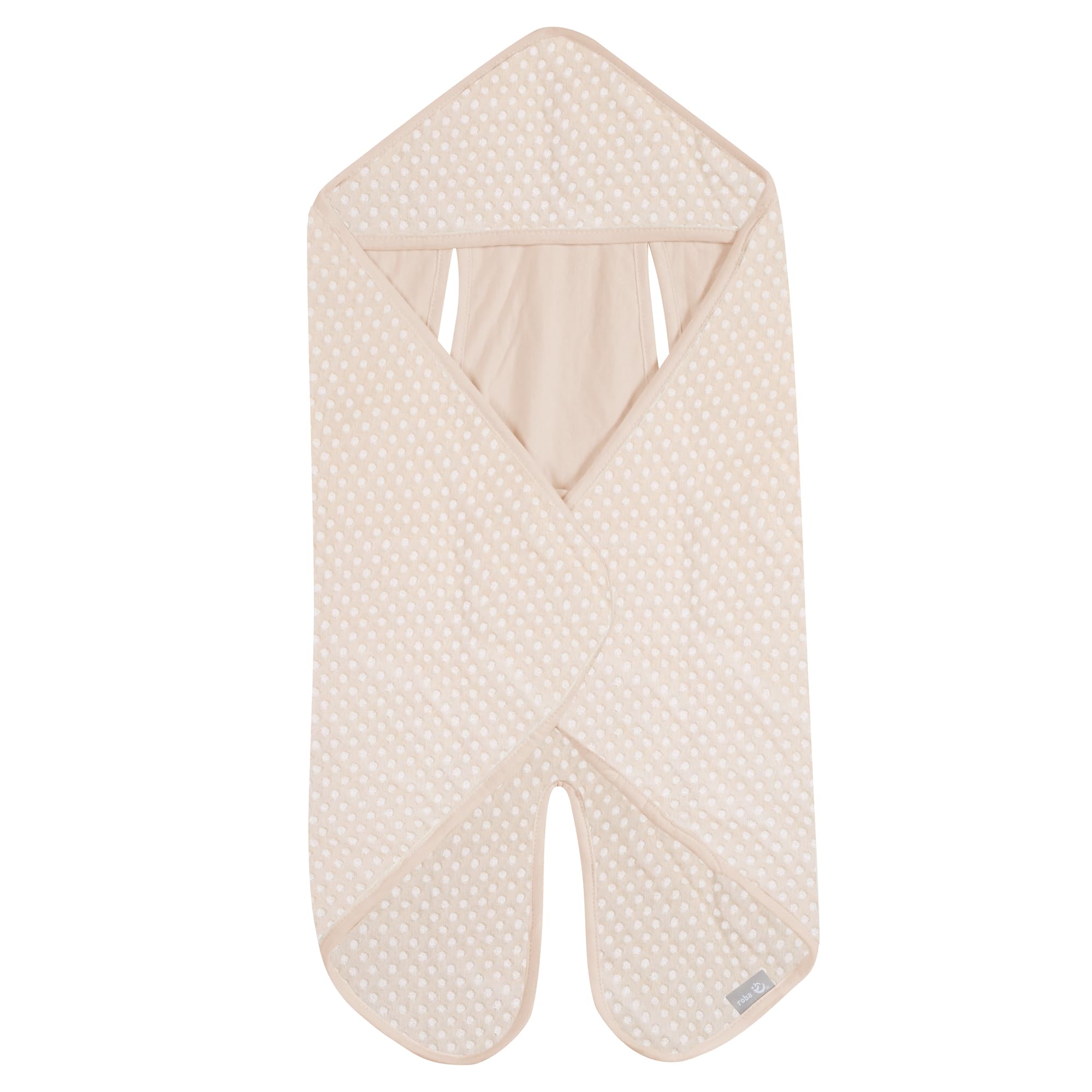 roba Couverture Enveloppante Frosty Almond - Coton Bio Certifié GOTS & Oeko-Tex - avec Fentes pour Harnais de Sécurité - Nid d'Ange Siège Auto et Poussette - Beige