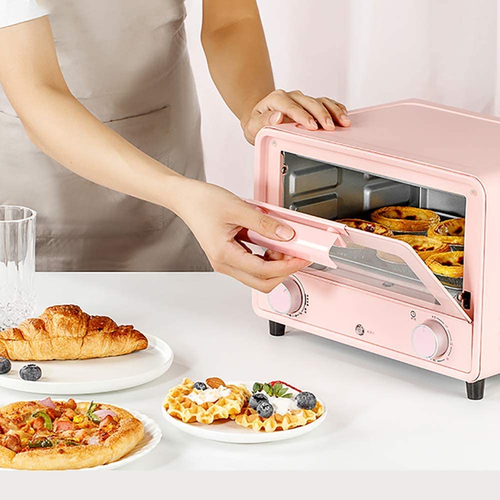 Mini Horno Tostador de 13L, Temporizador de 60 Minutos, Horno eléctrico for Hornear en el hogar, Hornear Pasteles, Pan, Multifuncional, Completamente automático