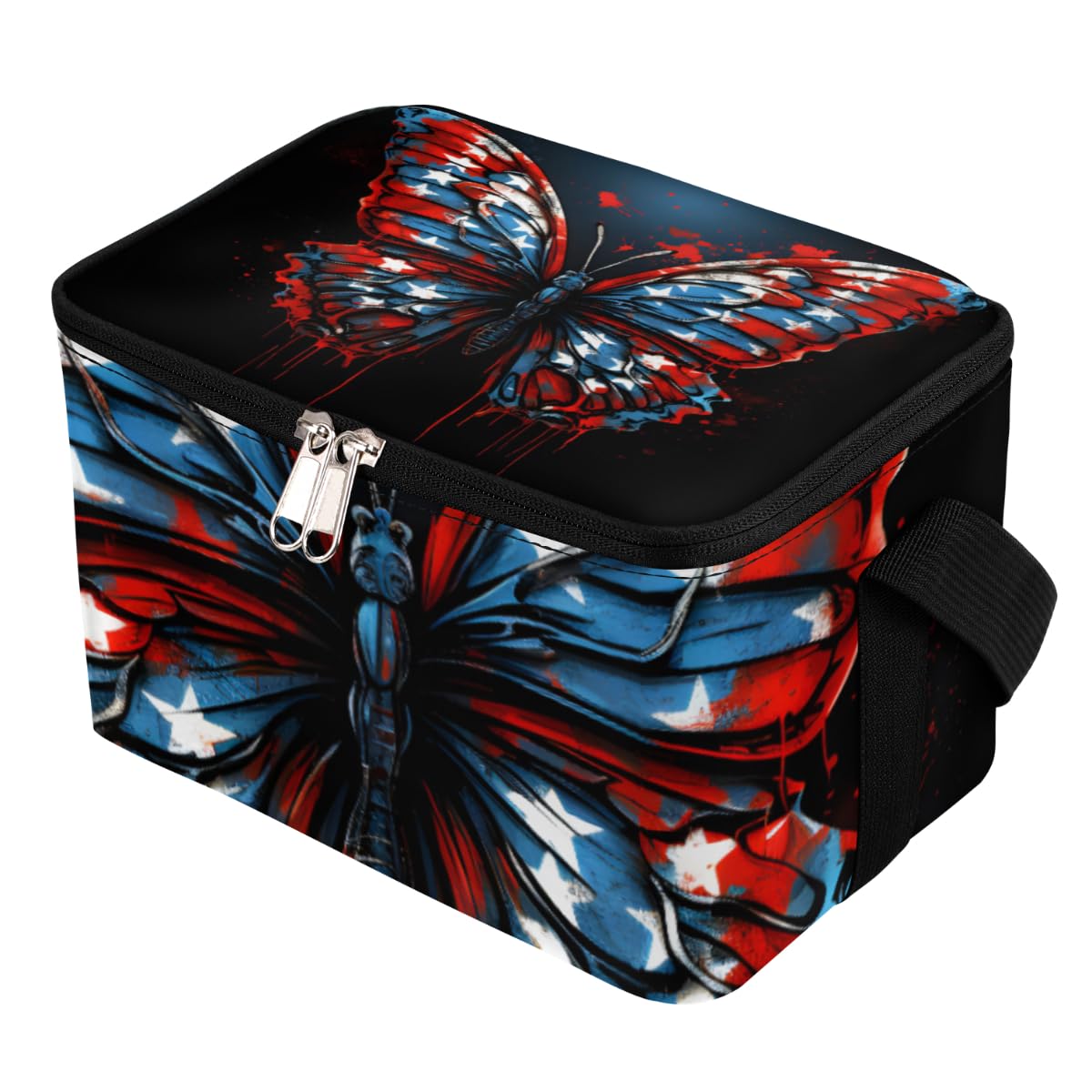 GzLeyigou Lunch Bags for Women Men 9 Cans,Butterfly Hot & Cold Food Delivery Bag Insulated Grocery Bag Insulated Lunch Box Colorful Butterfly Cooler Bag for Office Work Picnic Beach