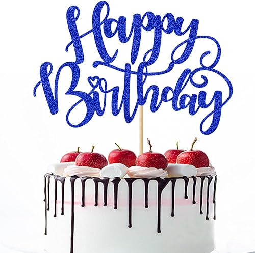 Naicaek Decoración hecha a mano con purpurina para tarta de cumpleaños, decoración de pastel de fiesta de cumpleaños, suministros de decoración de