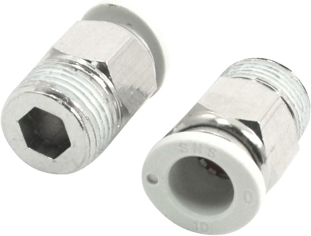 2 Pcs 15mm Male Threaded to 10mm Tube Push in Straight Quick Fittings (id: 575 23c e8b 976 3a7