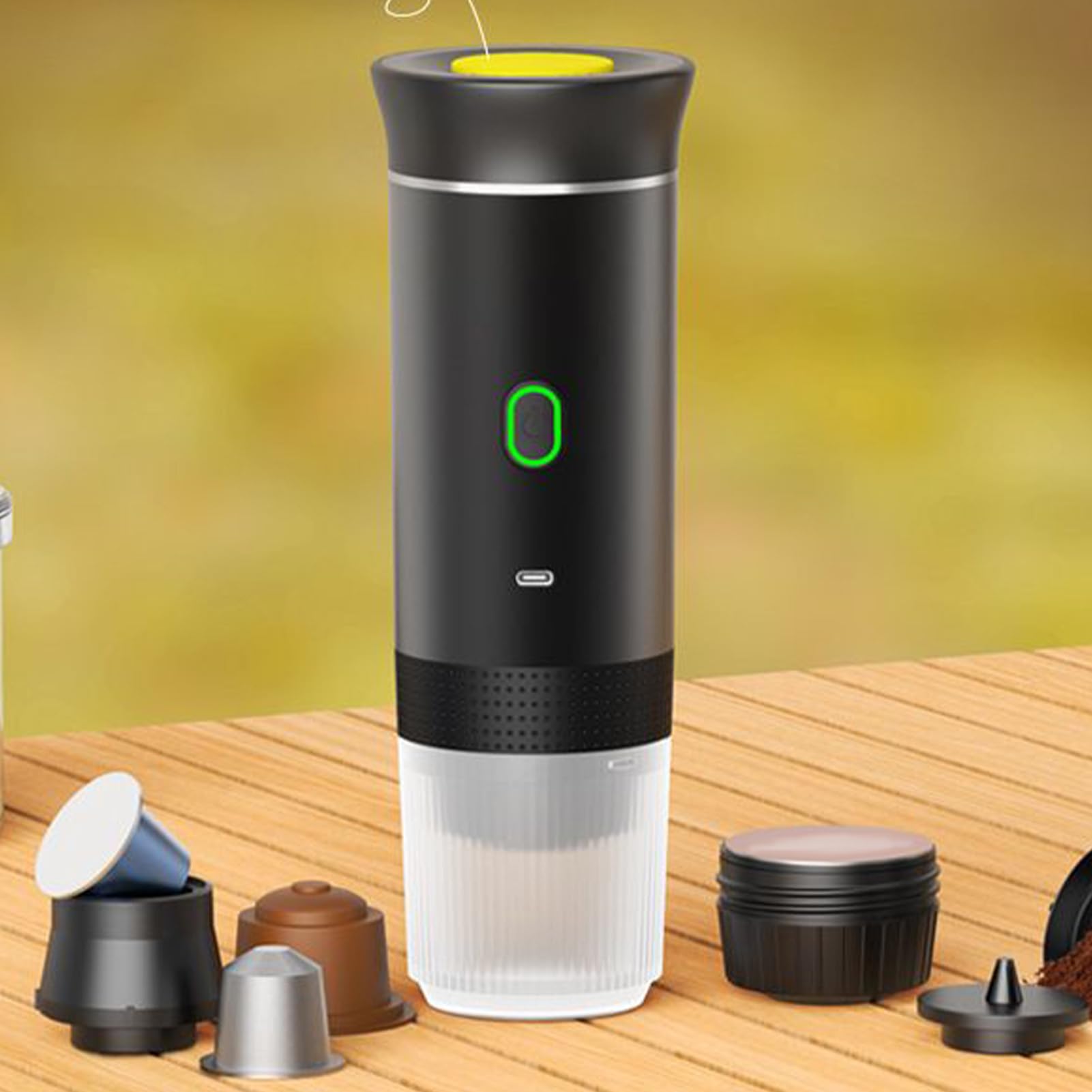Máquina de café de viaje - máquina de café para automóviles, RV | Dispositivo de preparación de viajes, portátil, de camping, de senderismo, dispositivo de | Gadgets de viaje, dispositivo de cerveza profesional recargable para caminatas para acampar RV