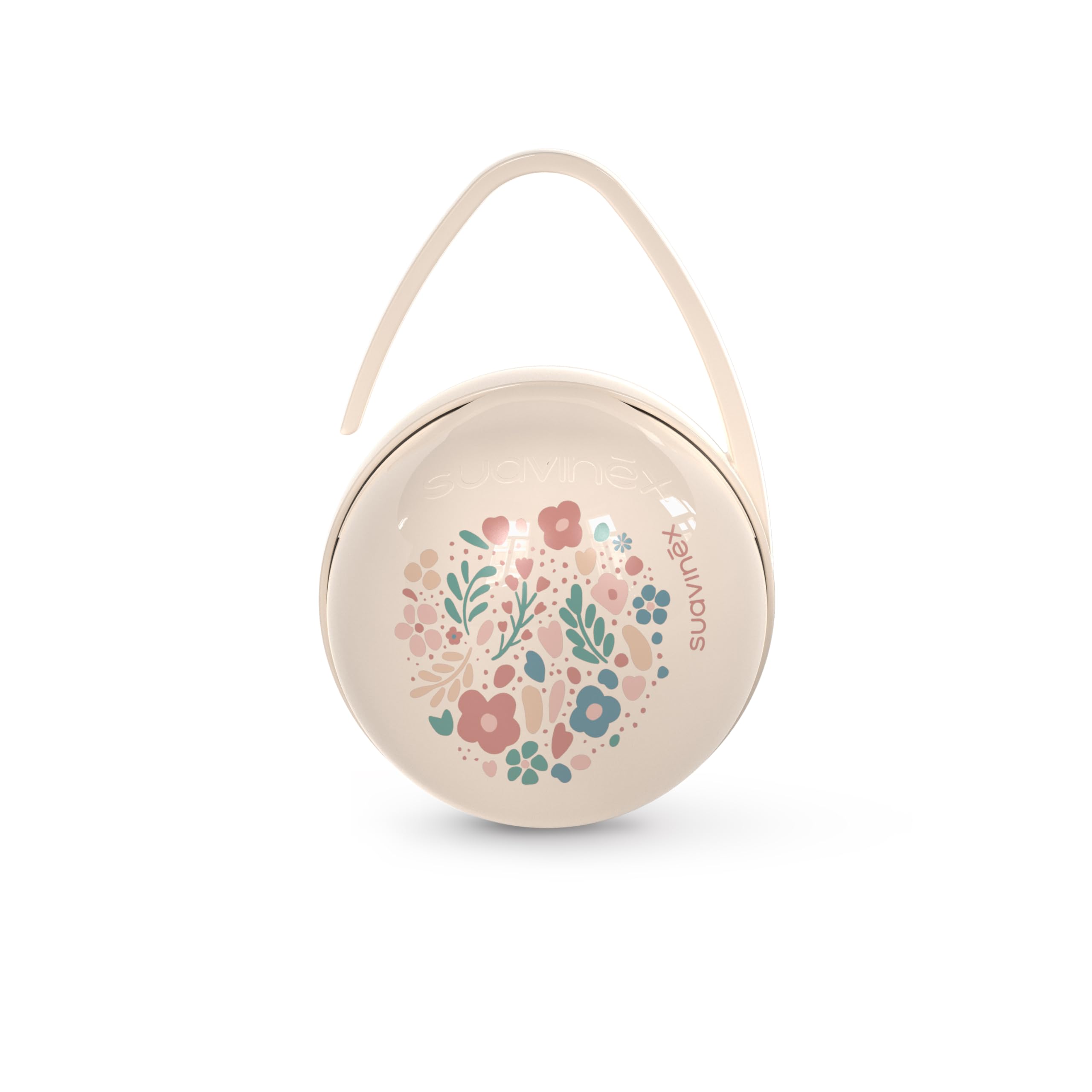 Suavinex Boîte à Tétine Duo pour 2 Sucettes Pochette Double Étui Hygiénique Bébés +0 Mois Wonderland Floral Beige