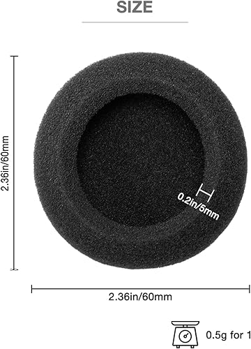 Miniatura 3 de 5 pares de almohadillas de espuma para los oídos de 2.362 in para auriculares Sony MDR-NC5, MDR-027, MDR-023, MDR-210, DR-BT101, MDR IF 120,