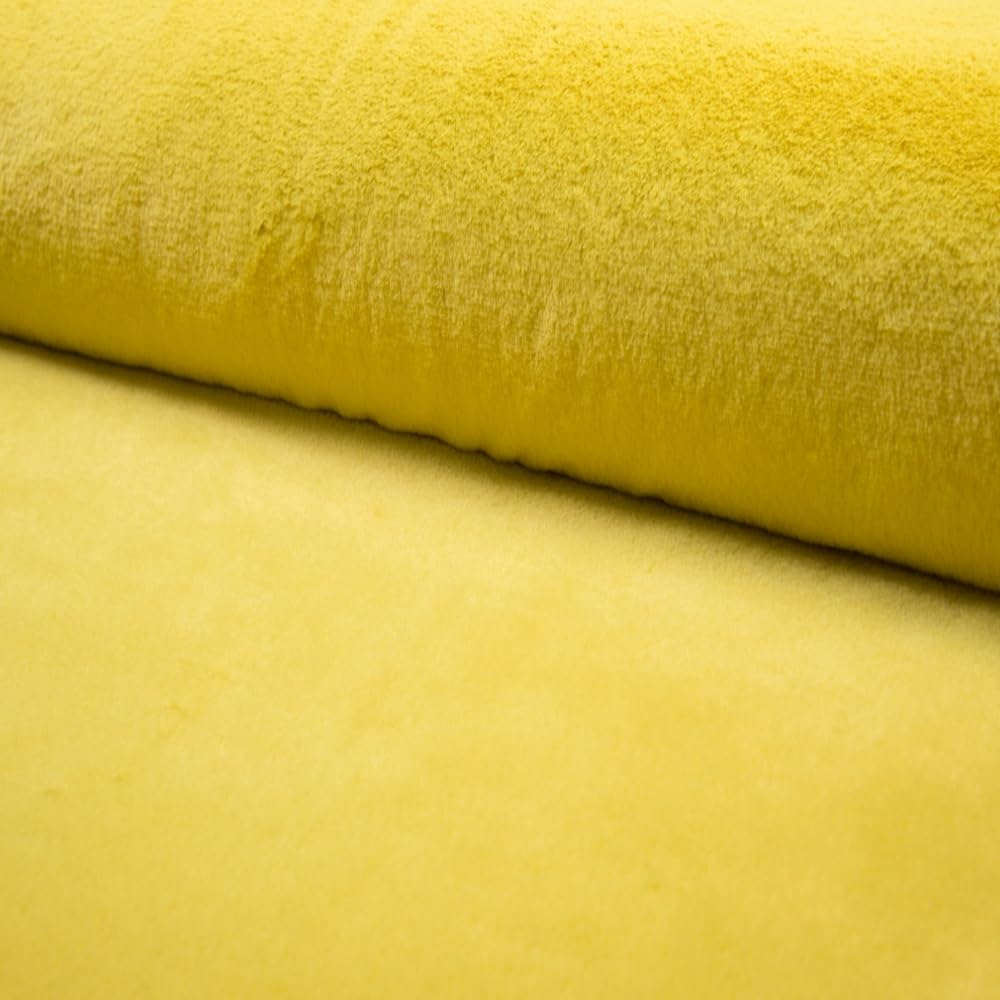 Fabrics-City jaune tissu en fausse fourrure de lapin premium deluxe - par mètre partir 2m idéal pour vêtements, accessoires, décoration, costumes, groupes créatifs, mode, artisanat, 4575