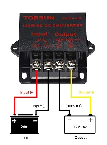 Miniatura 4 de Convertidor reductor de voltaje de 24 V a 12 V 10 A, reductor regulador de voltaje de potencia de 120 W 10 A, módulo transformador compacto para