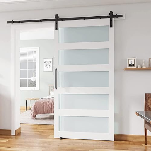 Miniatura 3 de SELEWARE Manija de puerta de granero, mango de puerta de metal resistente de 12 pulgadas para puerta corrediza de garaje de granero, barra de