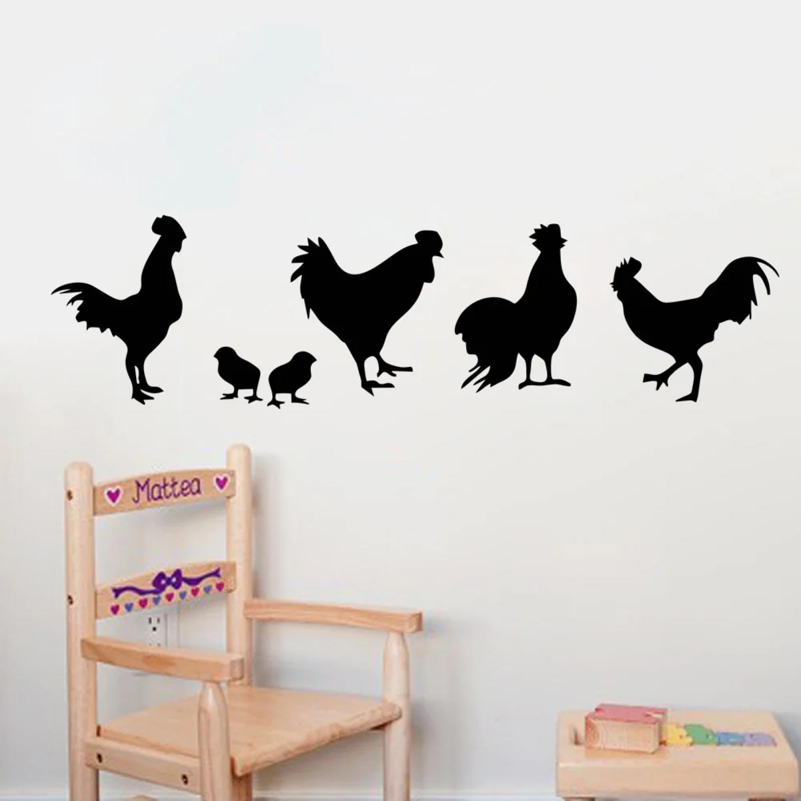 WEIMEIJIE Rooster Farm Animal Kitchen Vinyl Wall Sticker Farmhouse Sticker Living Room Wall Sticker Removable Home Decor