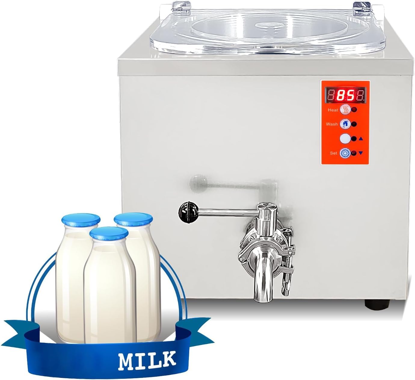 Kolice Commercial 14L Milk Pasteurization Machine, Gelato ice Cream Mix Pasteurizer, Juice Pasteurization Machine, Pasteurizer, Sterilization Dairy Equipment, countertop design