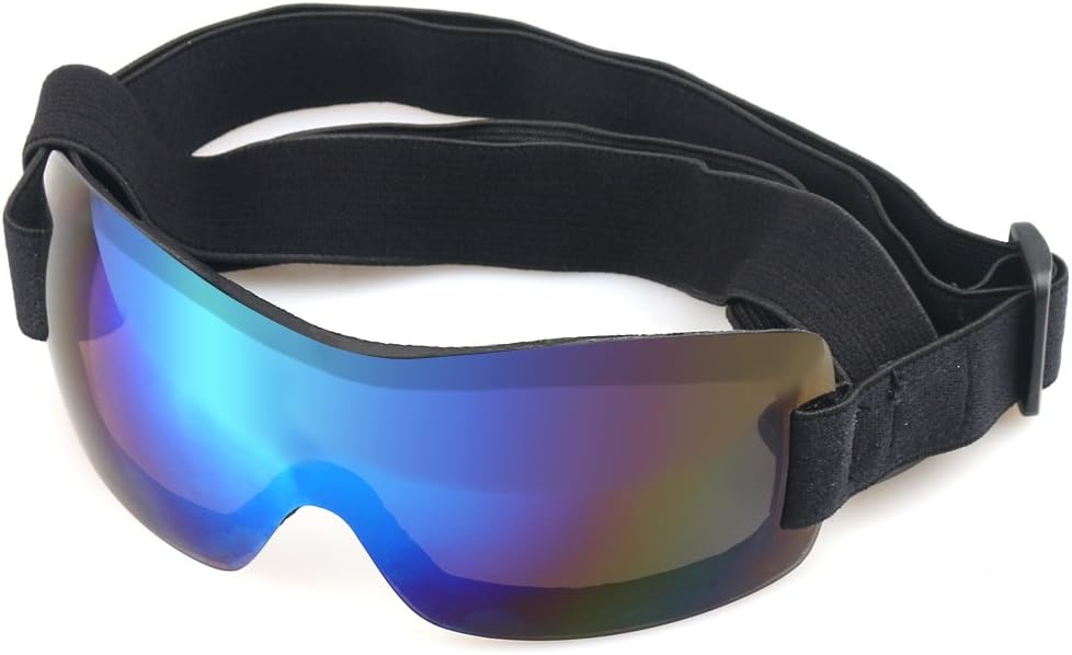 URBEST Dog Goggles Dog Sunglasses Rimless Glasses for Large Dogs with UV400 Protection Lightweight Medium Large Dog Ski Goggles with Adjustable Strap for Travel, Skiing and Anti-Fog (Blue)