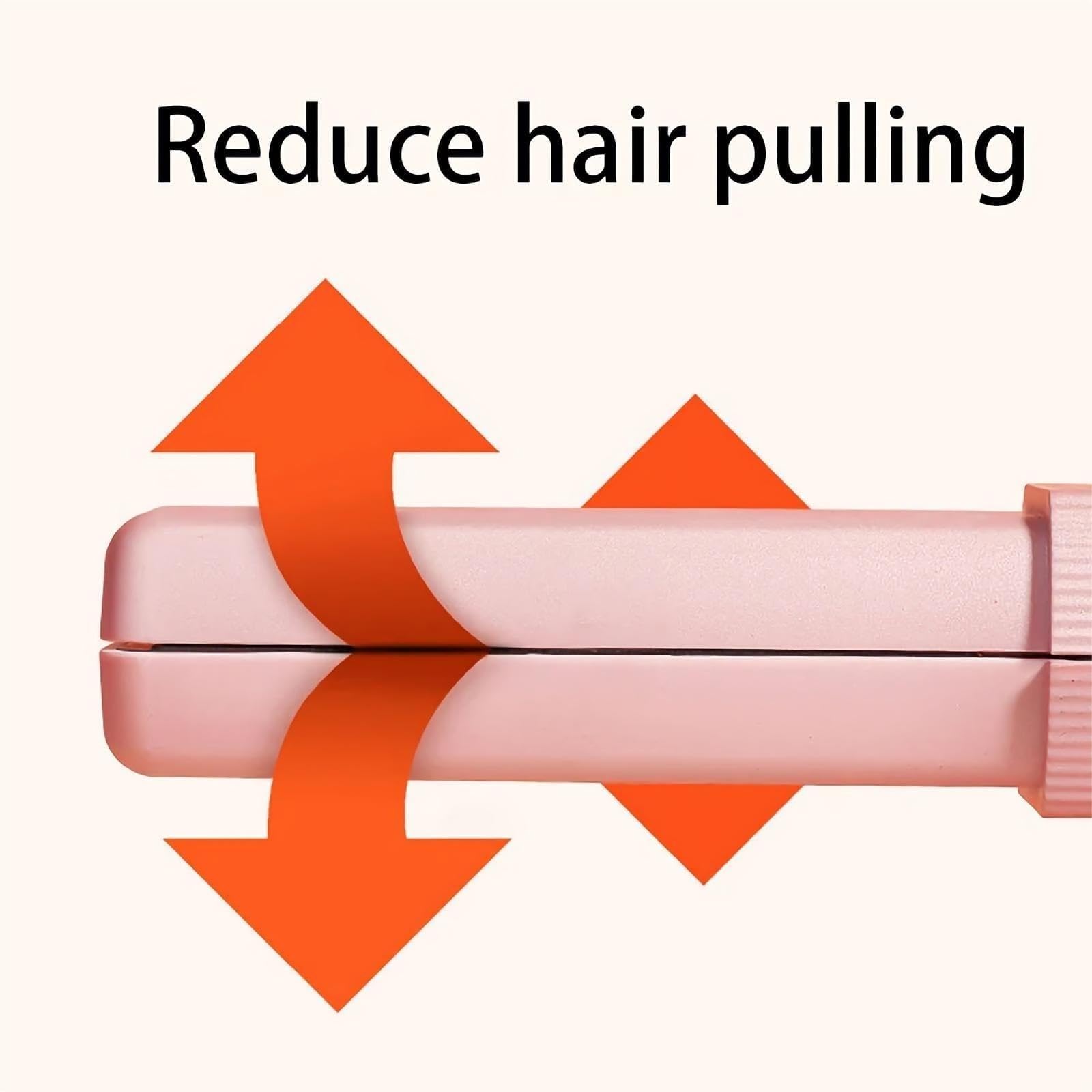 Plancha de pelo inalámbrica, mini plancha y rizador de cerámica portátil 2 en 1, alisador de viaje recargable USB-C, bloquea la humedad y el brillo, 3 niveles ajustables (rosa) 4
