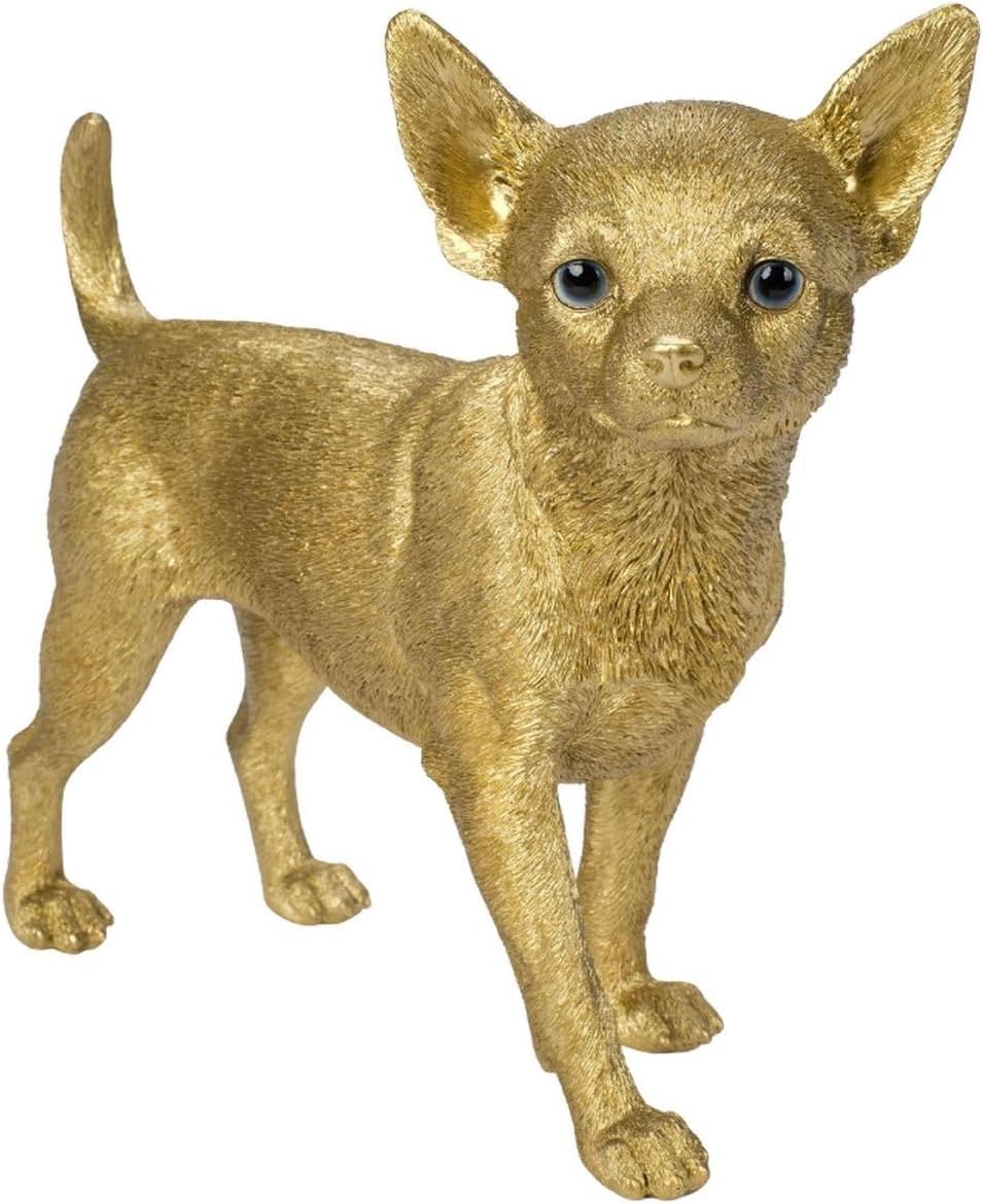 Uvia H14174-12 Chihuahua Walk Out Gold 10.2 x 9.5 x 9.5 inches (26 x 10.2 x 24.2 cm) Doll Figurine Figurine Animal Garden Decoration Dog Dog