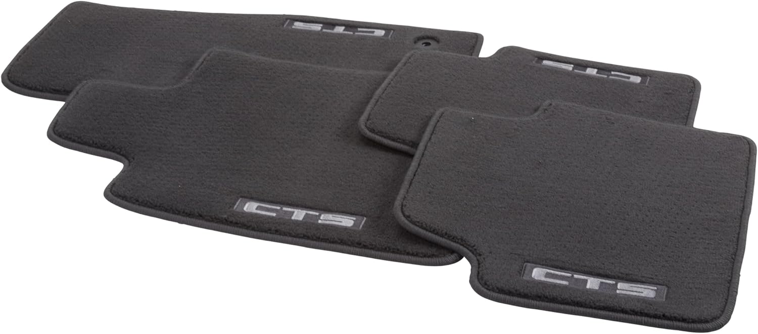 GM Accessories 22860826 First- and Second-Row Premium Carpeted Floor Mats in Jet Black with CTS Script