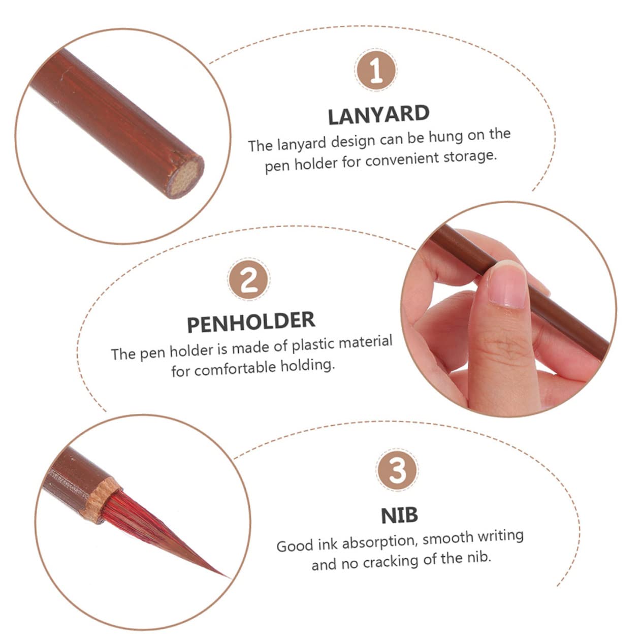 ERINGOGO 2sets Traditional Calligraphy Brushes Writing Painting Pens for Beginners and Professionals Comfortable Grip Includes Storage Bag Painting Supply Calligraphy Accessories 6pcs*2