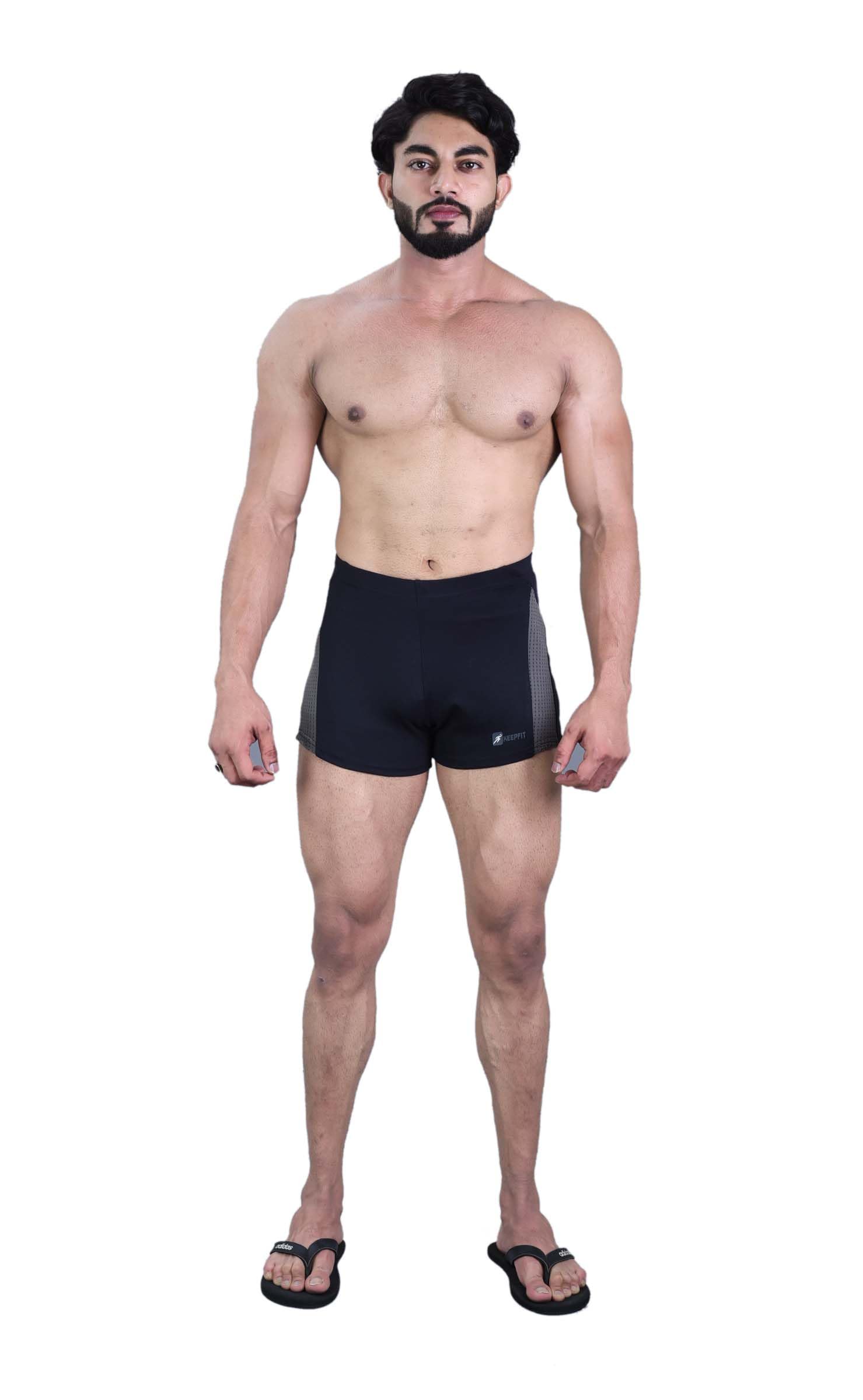 keepfit Men Black Swimming Trunks with Contrast Designing…Black-picture-19