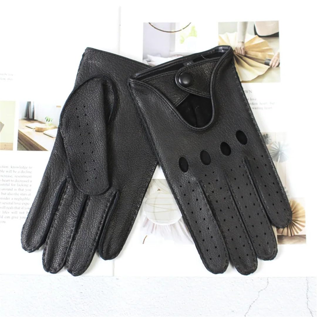 Gants de conduite en cuir pour homme - En cuir - Non doublés - Pour écran tactile