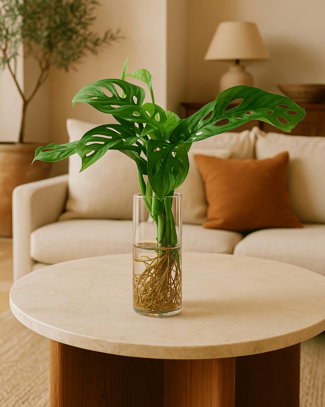 PUR PLANT Monstera Adansonii Hidroponia | Monstera Monkey Hidroponia | Planta Natural De Interior Tropical y Premium | Cultivo Sin Tierra Moderno | Maceta De Ø12 cm