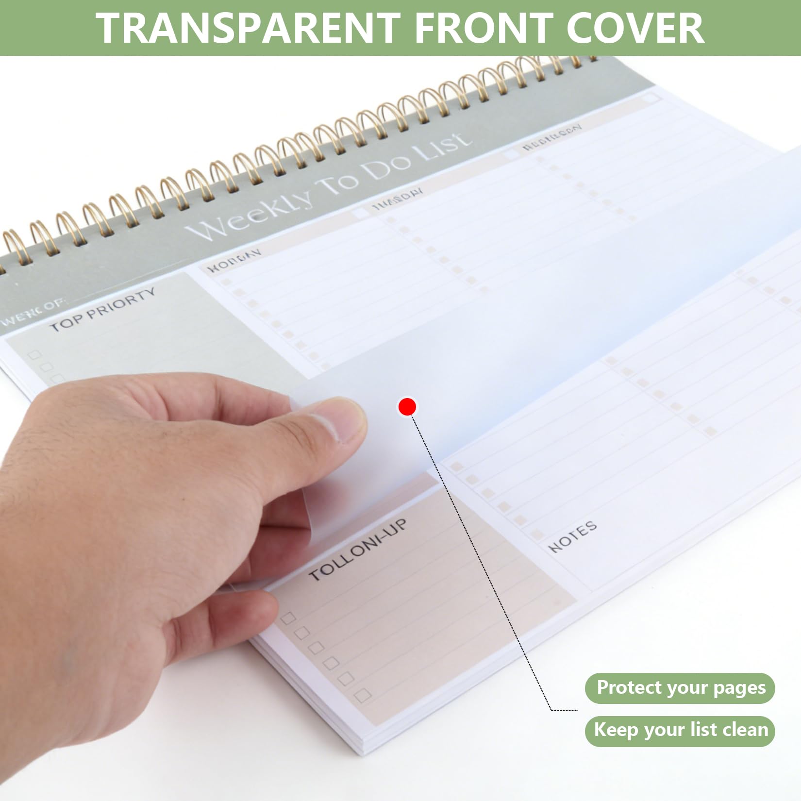 Cahier To Do List Bloc Notes, Bloc Planificateur Hebdomadaire 52 Feuilles, 28 x 21,5 cm