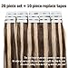 18 inch Tape in Hair Extensions 100% Human Hair Brown Blonde Straight Remy Hair Skin Weft Seamless 20pcs/50g+10pcs Double Sided Tapes (Two Tones, Medium Brown mixed Dark Blonde)