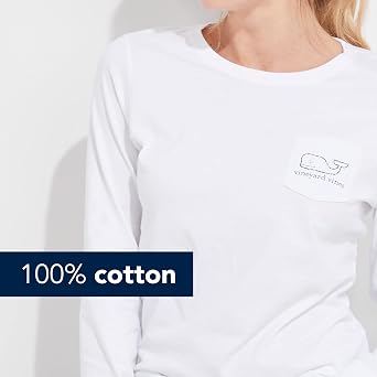Vineyard Vines Women's Long-Sleeve Vintage Whale Pocket T-Shirt T-Shirt (Pack of 1)