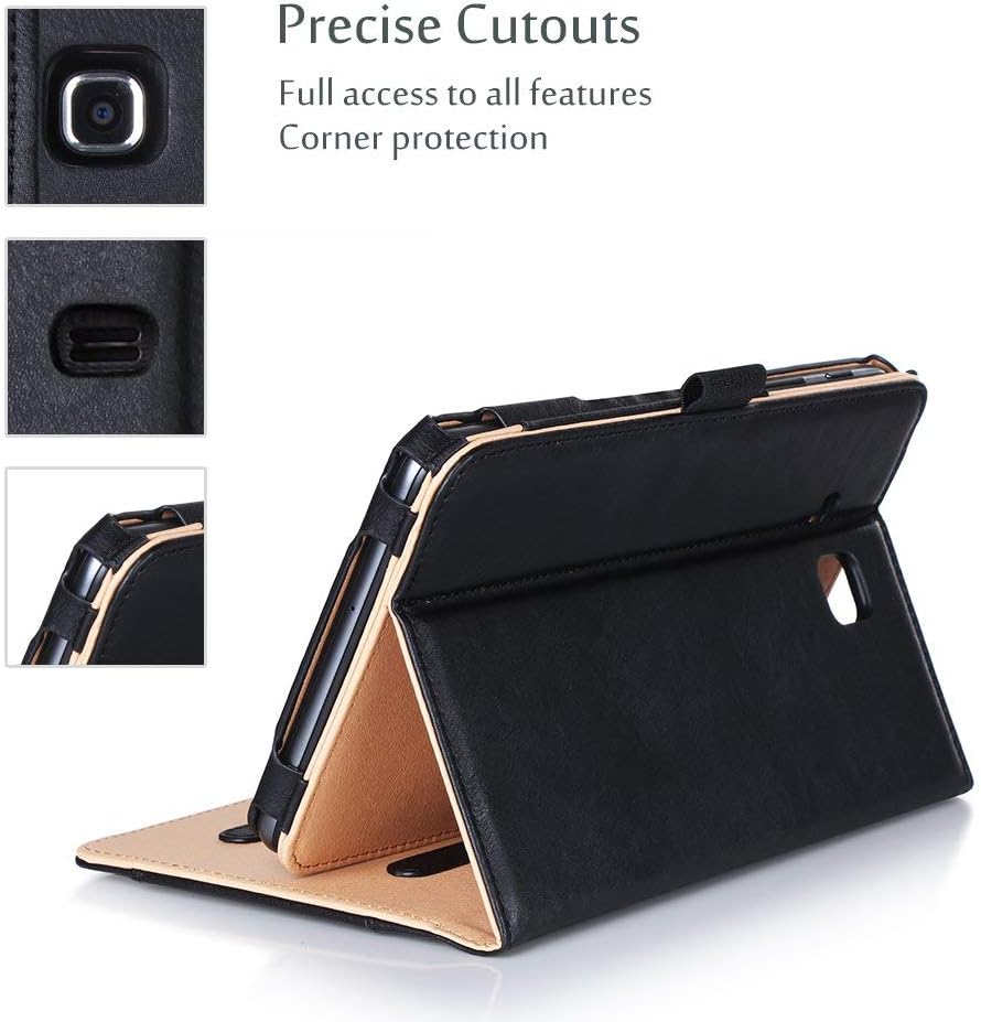 ProCase Galaxy Tab A 7.0 2016 Case T280 T285, Stand Folio Case Cover for Galaxy Tab A 7.0 SM-T280 SM-T285 Tablet, with Multiple Viewing Angles, Document Card Pocket (Black)