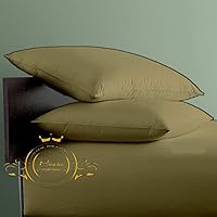 Vista 11 de Crown Collection Juego de 2 fundas de almohada blancas lisas tamaño Queen, hipoalergénicas de 600 hilos, 100% algodón egipcio, fundas de almohada