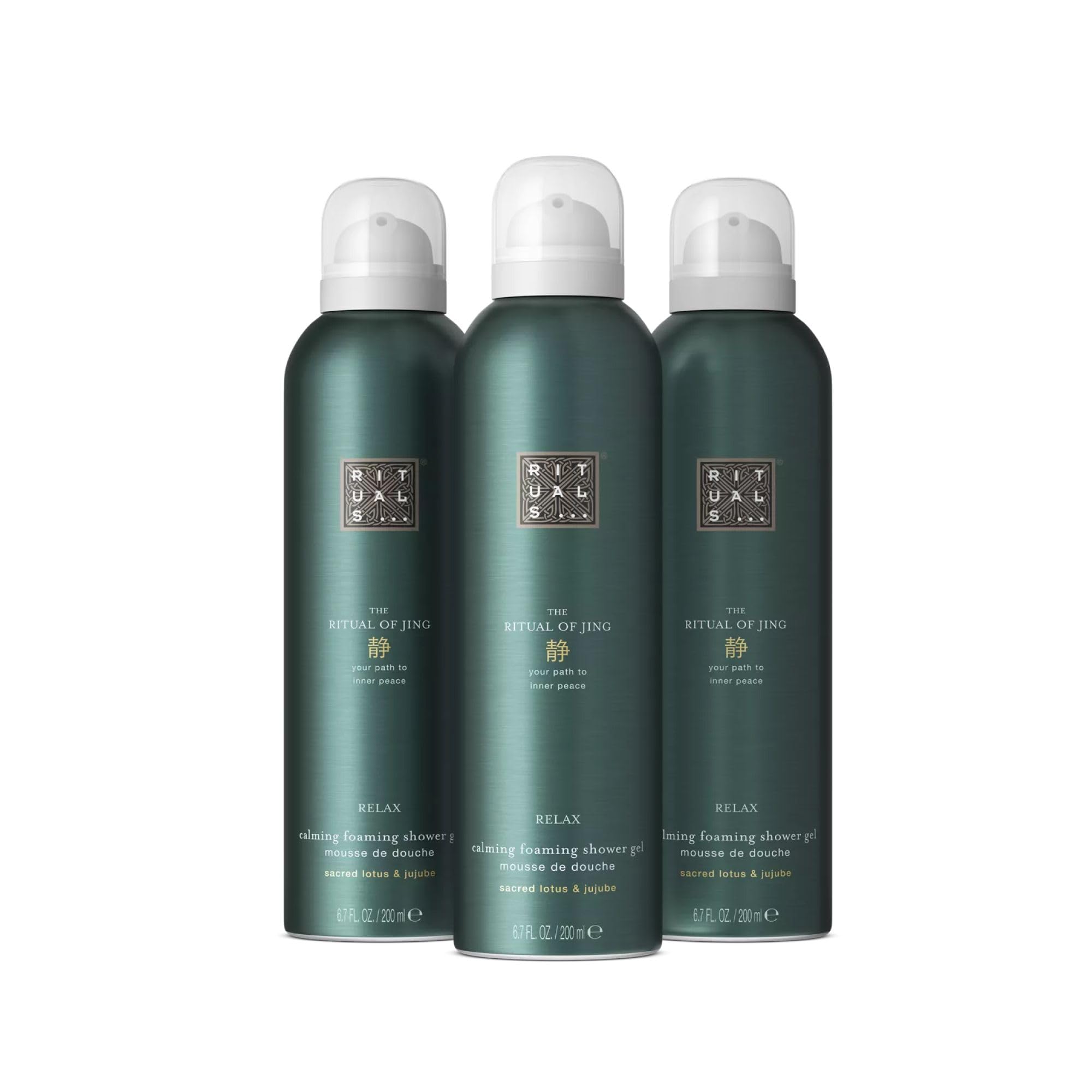 RITUALS The Ritual of Jing – Relax – 3 Gel docciaschiuma – Bagnoschiuma in gel con loto sacro e giuggiola – Set regalo donna con 3 gel doccia rilassanti – Value Pack 3 x 200 ml