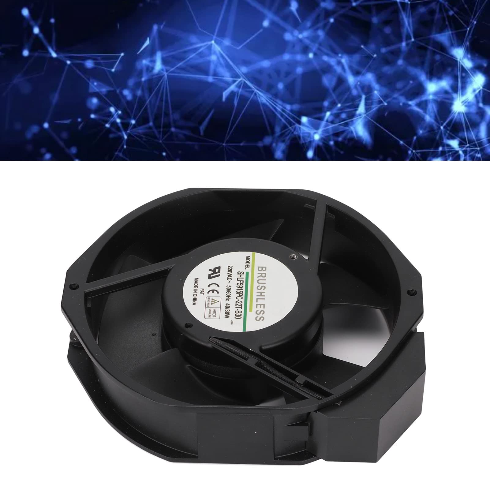 ASHATA 220 V 172 x 150 x 38 mm Fan Double Ball Bearing Case Fan 