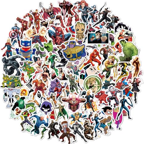Powmag Autocollant Enfant Garcon, 100 pcs Stickers Enfant, Autocollants de Héros Avengers Vinyl...
