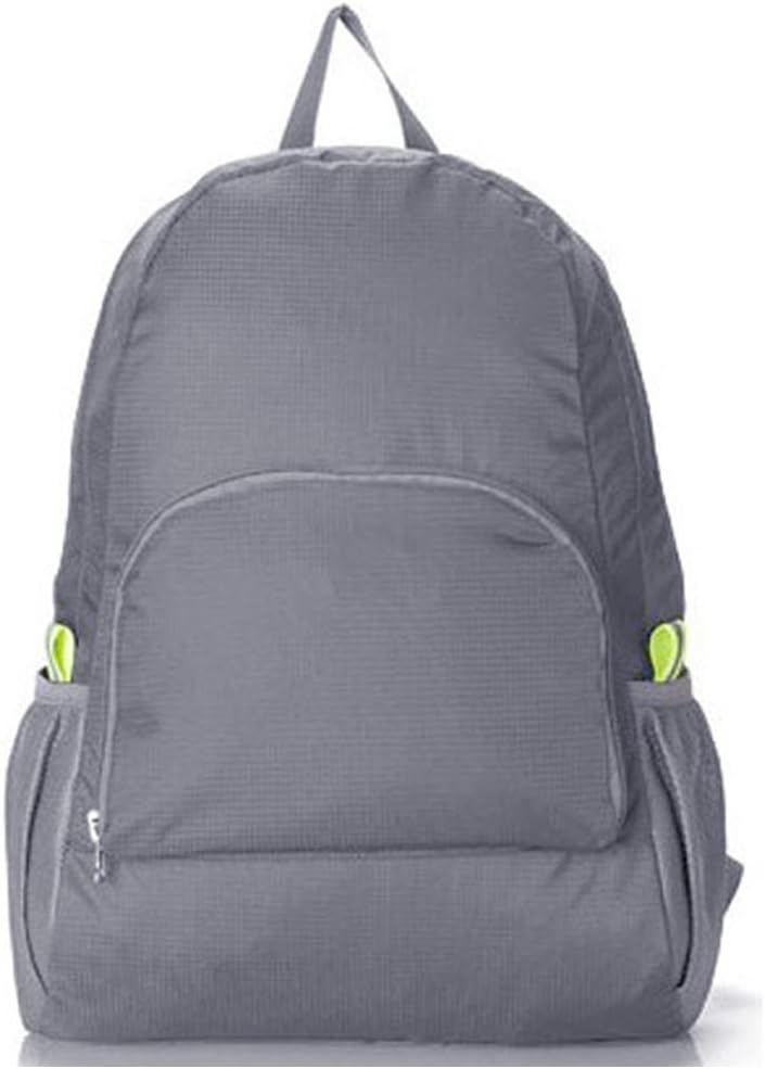Ultra Lightweight Water Resistant Packable Backpack, Small Handy Travel Hiking Daypack Foldable Camping Outdoor Bag for Men and Women, Grey