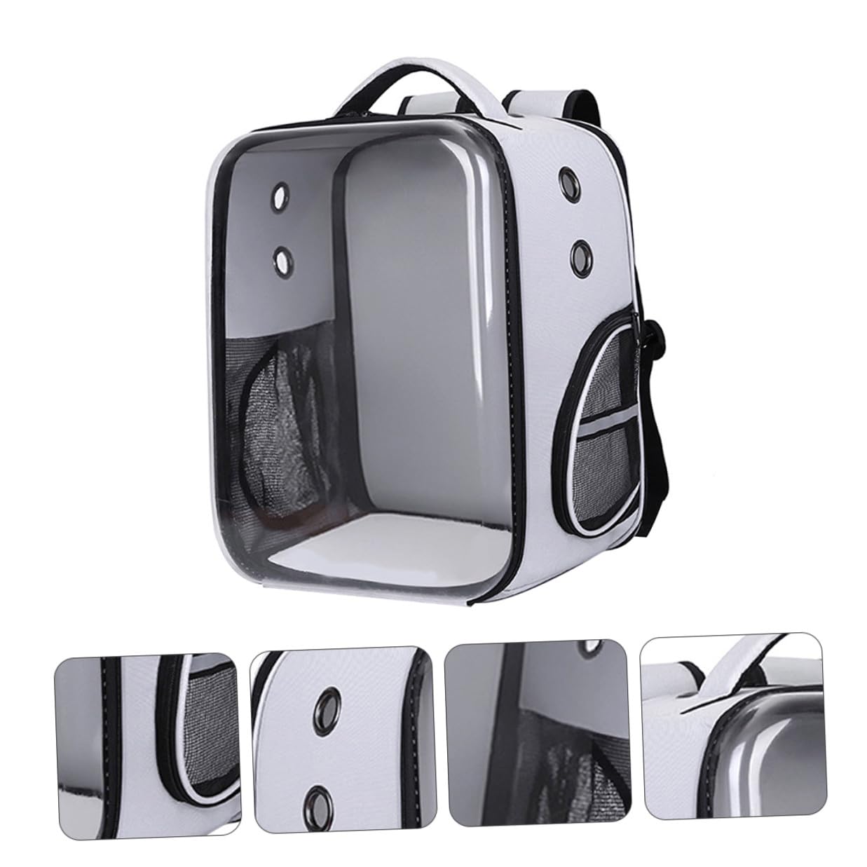 Bolsa de Transporte para Mascotas Transparente y Plegable | PC y Tela Oxford, Ligera y Cómoda de Llevar, para Gato y Perro Pequeño, Uso Exterior