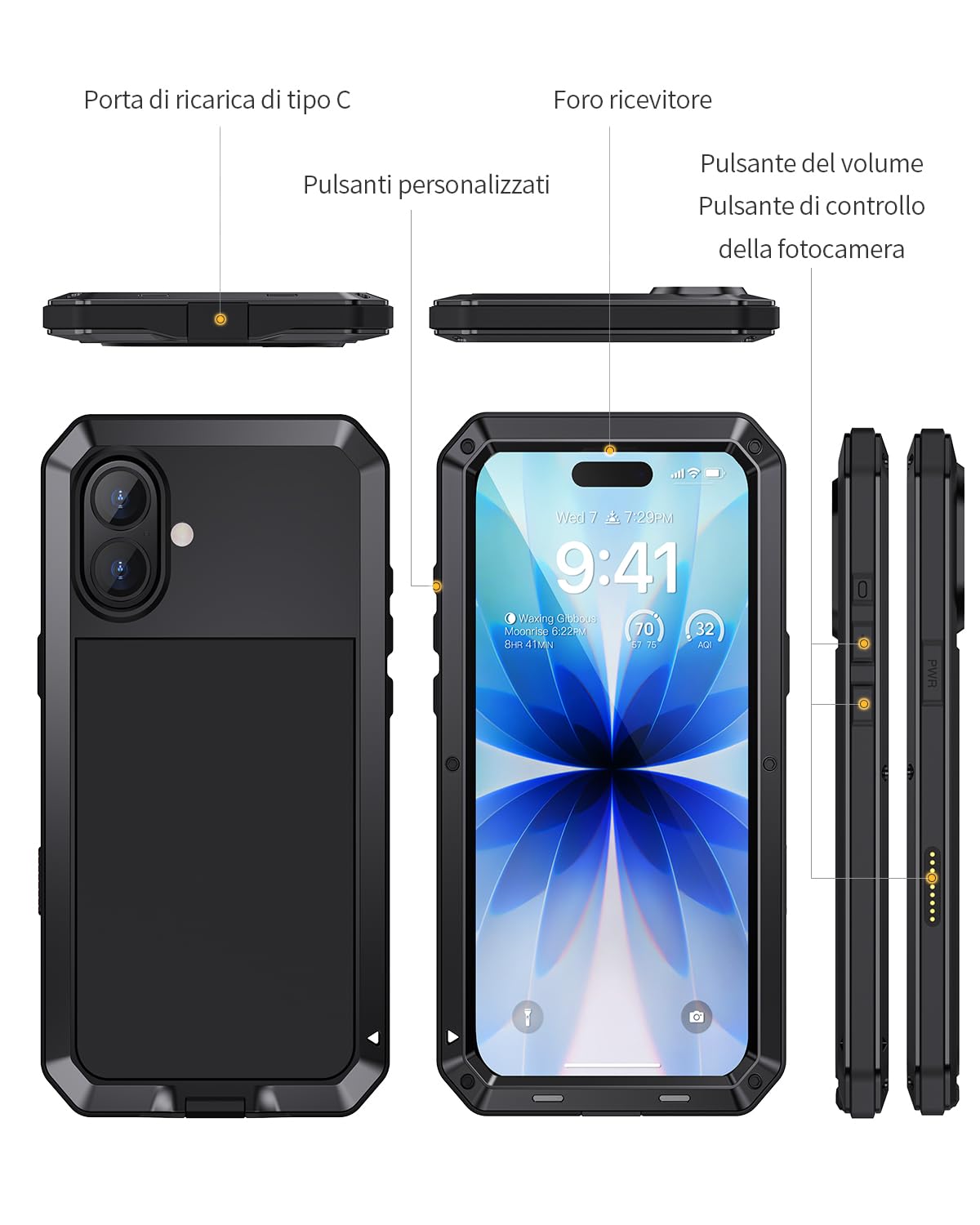 SUPCASE Cover per iPhone 16 Pro Max 6.9'' 2024 con con Supporto Rotondo (MagStand), [Compatibile con MagSafe] [Protezione di Grado Militare] Custodia Protettiva Magnetica Trasparente (Cristallo