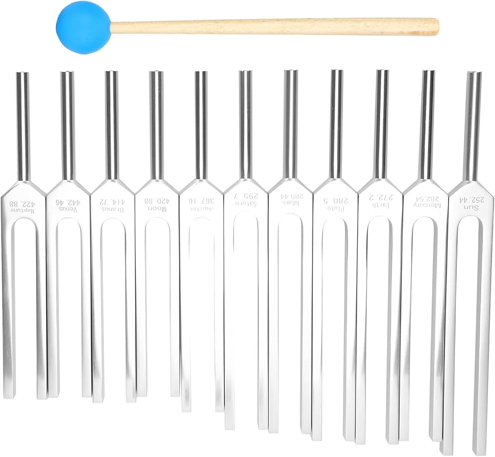 Amazon.co.jp: 音叉セット、 異なる周波数の11個のアルミニウム合金