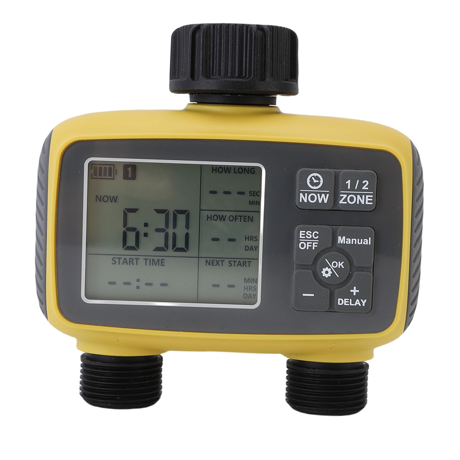 Jeffergarden Temporizzatore per Irrigazione, Timer per Irrigazione a Doppia Uscita con Ritardo Pioggia Programmabile per da Giardino, di del Prato Automatico per