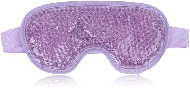 NEWGO Cooling Eye Mask for Puffy Eyes, Reusable Hot Cold Therapy Gel Cold Eye Mask for Migraine, Headache, Dark Circles, Dry Eyes, Swollen Eyes, Sinus Pain, Purple