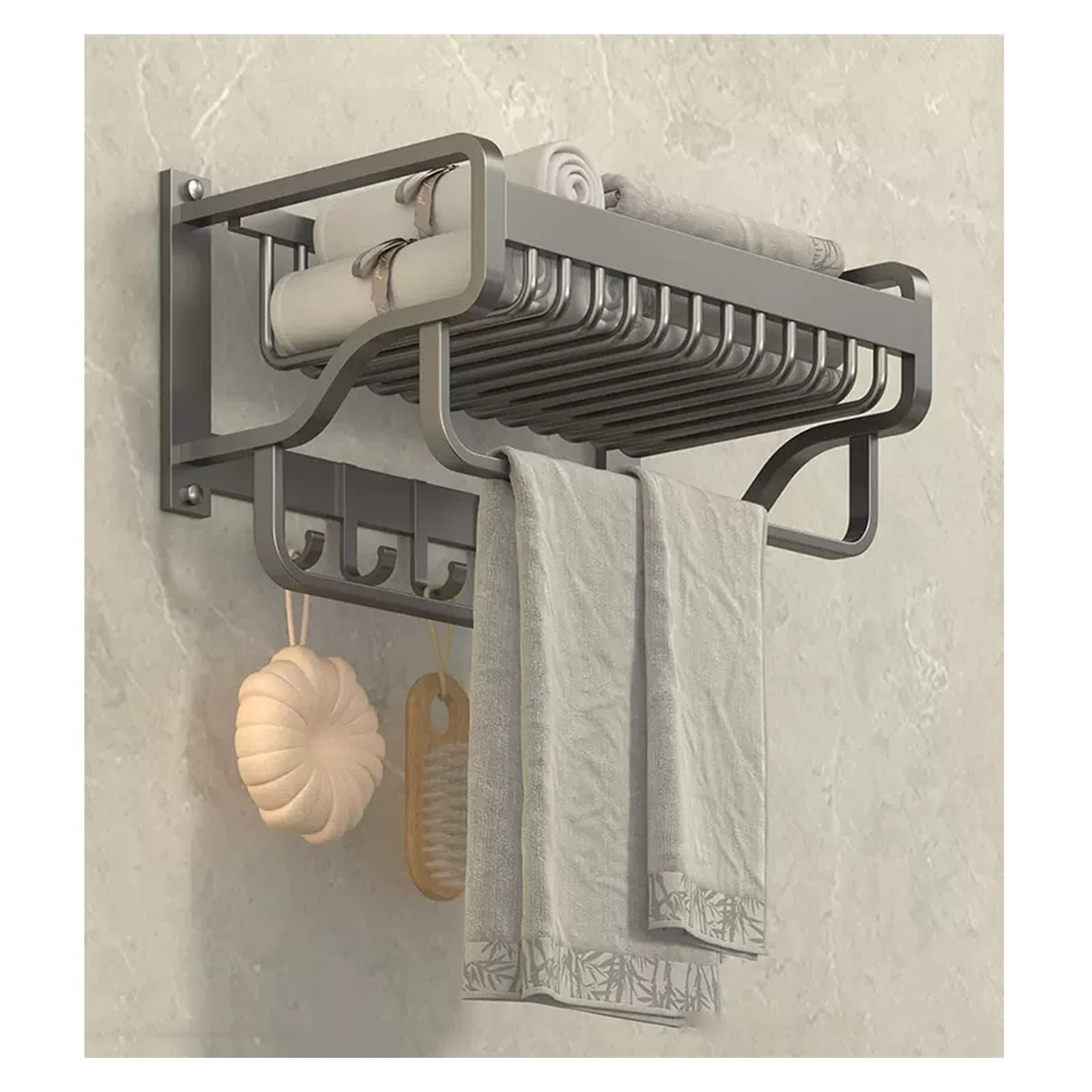 Estantes de baño de montaje en pared para organizar geles y toallas en duchas modernas