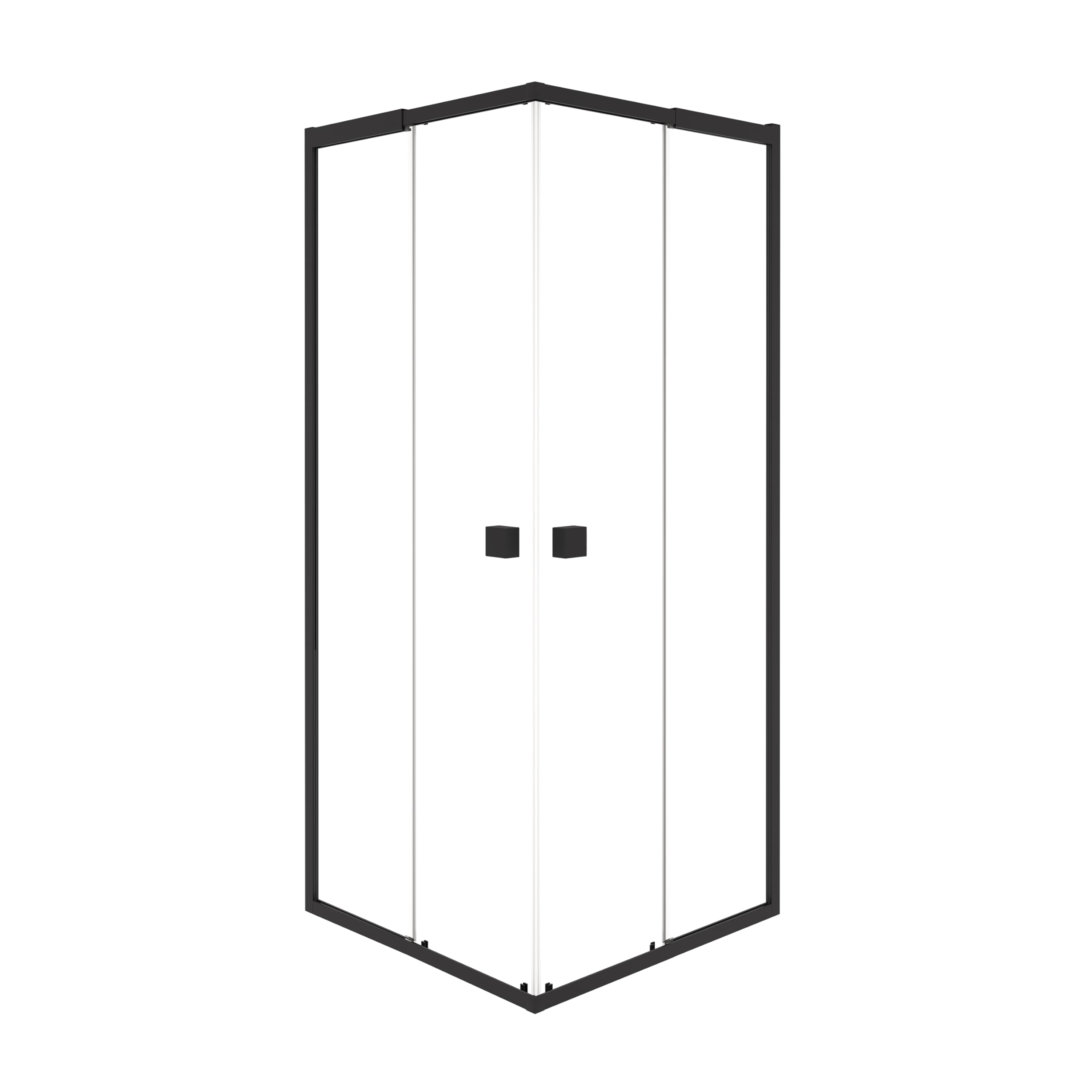 Kabina prysznicowa 75–90 x 75–90 x 190 cm – drzwi przesuwne, szkło bezpieczne ESG 4 mm, czarna, rama aluminiowa, wysuwane drzwi, zamknięcie magnetyczne, regulowany profil ścienny, łatwy montaż, bez