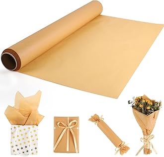 1 Roll Brown Tissue Paper 16.9in x 38.3yd Valentines Tissue Paper Bouquet Wrapping Paper Tan Tissue Paper for St Patrick's Day Gift Packaging Party Decor DIY Crafts(Brown)