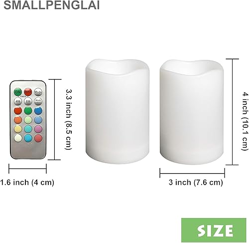 Miniatura 2 de Velas de pilar sin llama que cambian de color al aire libre, control remoto, impermeables, funcionan con pilas, juego de velas LED eléctricas para
