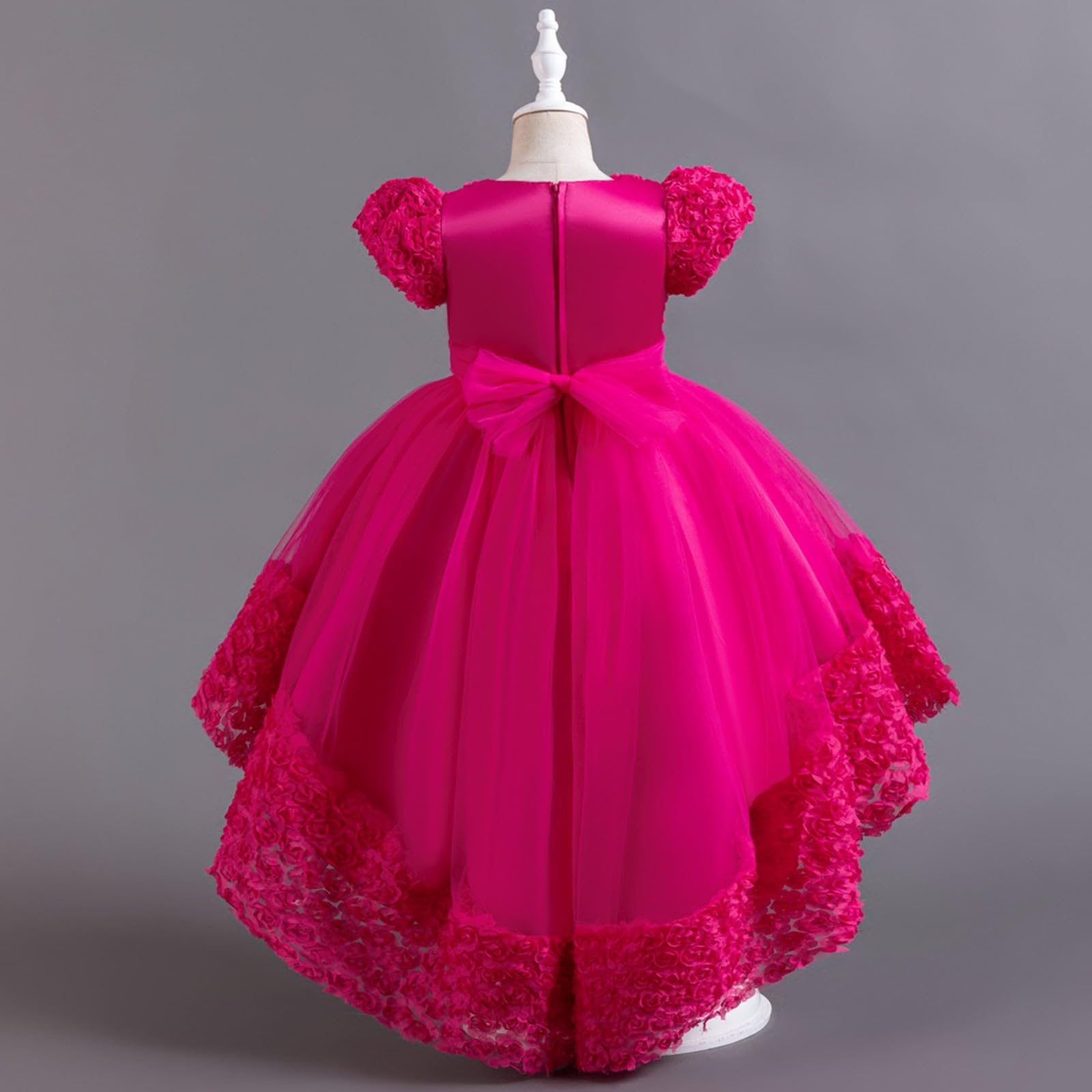 HLTYGWX Kleider für Mädchen, Rock, Mädchenkleider, Kleider für Blumenmädchen, Spitze, Hochzeit, Party, formelles langes Kleid