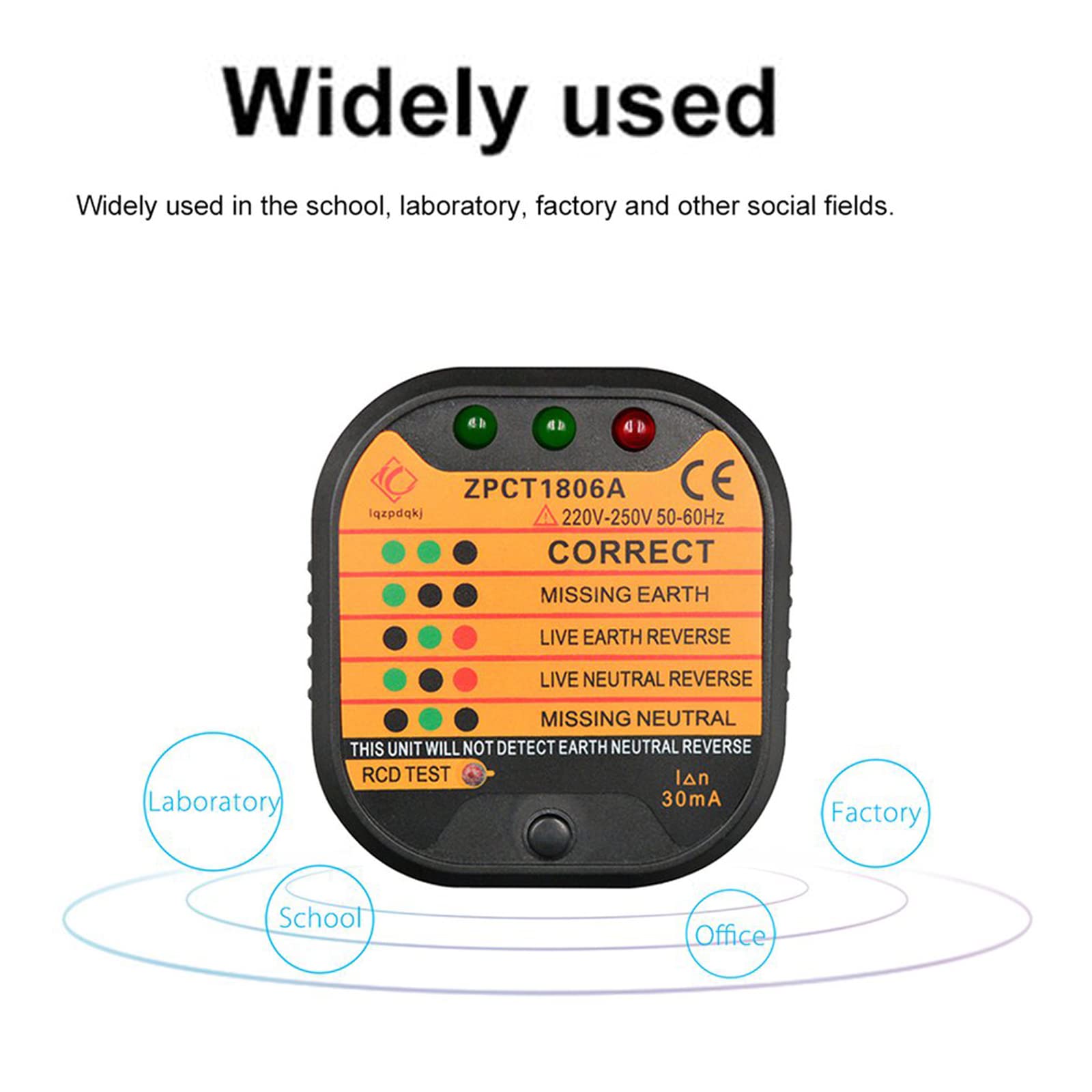Probador De Enchufes Eléctricos, Detector De Circuito De Enchufes De Red, Herramientas para Equipos Eléctricos, Mostrar Cable Correcto, Polaridad Inversa, Caliente Abierto/Puesta a Tierra