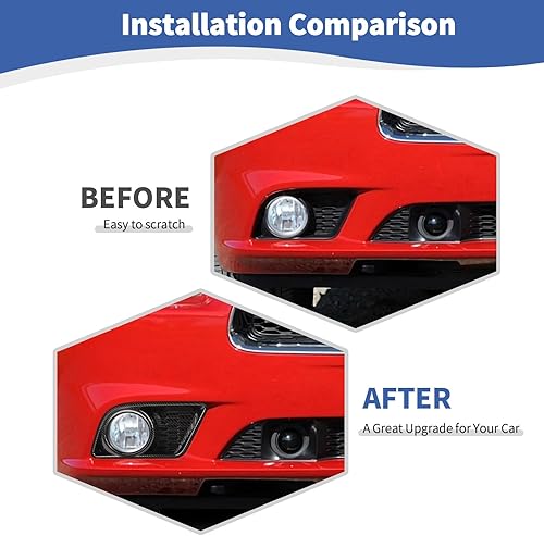 Miniatura 2 de RT-TCZ para cargador parachoques delantero luz niebla panel Trim cubierta de fibra de carbono para Dodge cargador 2011 2012 2013 2014 fibra de