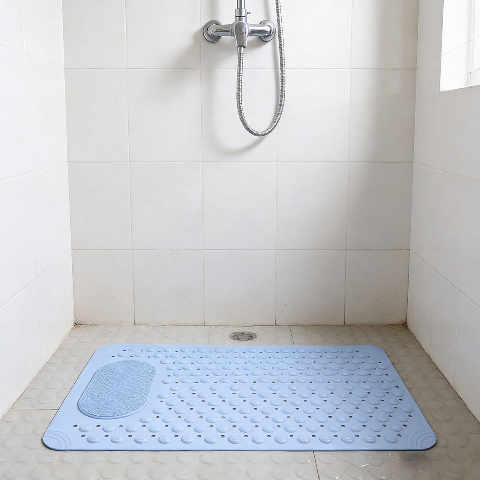 Tapis de bain en PVC antidérapant avec trous de drainage et base antidérapante pour zone humide