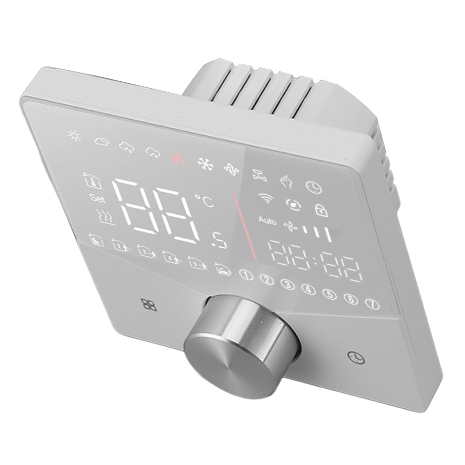 Inteligentny cyfrowy termostat Kolorowy wyświetlacz LCD Precyzyjne sterowanie Inteligentny regulator temperatury (White)