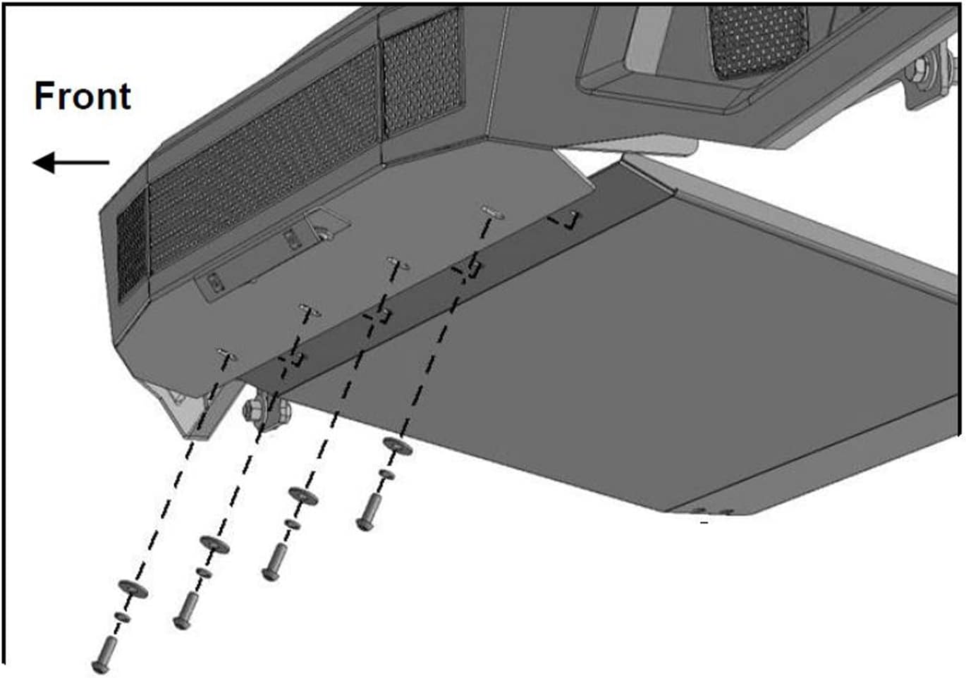 Black Horse Armour II Heavy Duty Front Bumper Skid Plate Only Matte Black Compatible with 2015-2017 Ford F-150-AFB-F117-SK