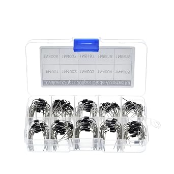 200Pcs 10Values Rectifier Diode Assortment Kit 1N4001-4007 1N5819 1N5817 1N5818