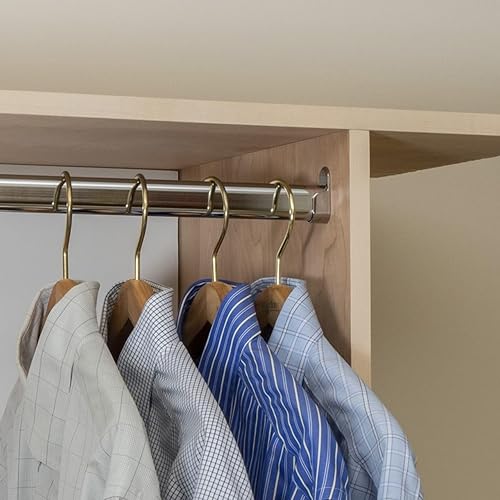 Miniatura 3 de Barra de armario ovalada con soportes finales - Cromo (84")