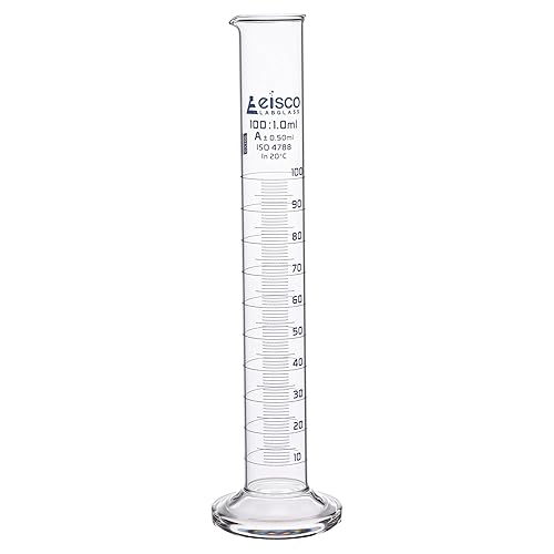 Miniatura 7 de Cilindro graduado, 250 ml - Tolerancia de clase A ±1.00 ml - Base redonda - Graduaciones azules - Vidrio de borosilicato 3.3 - Eisco Labs